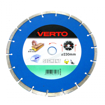 Disc diamantat segmentat debitare beton Verto 61H2S9, 230 x 22.2 x 2 mm