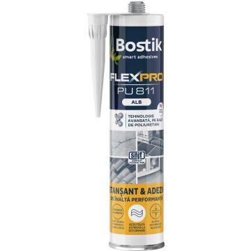 Etansant si adeziv poliuretanic, Bostik Flexpro PU 811, alb, 300 ml