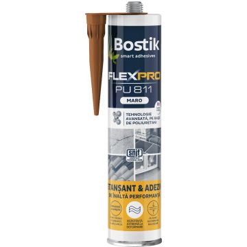 Etansant si adeziv poliuretanic, Bostik Flexpro PU 811, maro, 300 ml