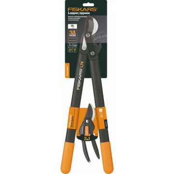 Foarfeca gradinarit Fiskars PowerGear L74 (M), contracutit curbat, 545 mm