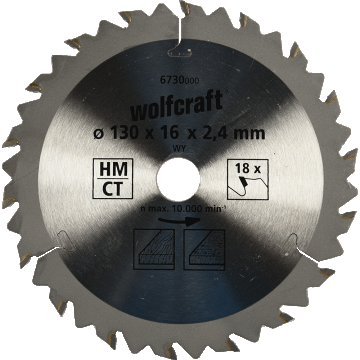 Panza pentru fierastrau circular Wolfcraft, 18 dinti,130 mm