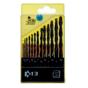 Set 13 burghie Top Tools, Hss 60H713, pentru metal, 1,5-6,5 mm