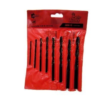 Set 8 burghie Top Tools, Hss 60H708, pentru metal, 3-10 mm