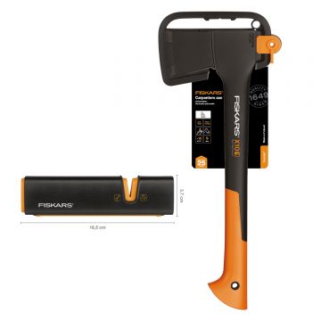 Topor Fiskars X10, lama otel carbon + coada poliamida armata cu fibra, 940 g