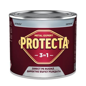 Vopsea alchidica/email Protecta 3 in 1, gri deschis, interior/exterior, 0,5 L