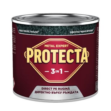 Vopsea alchidica/email Protecta 3 in 1, negru metalic texturat, interior/exterior, 0,5 L