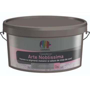 Vopsea decorativă pentru interior Capadecor Art Noblissima cu efect metalizat și adaos de nisip de cuarț, 1.25 l