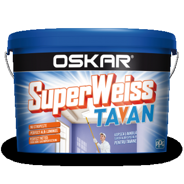 Vopsea lavabila interior Oskar Superweiss tavan, alb, 2.5 l