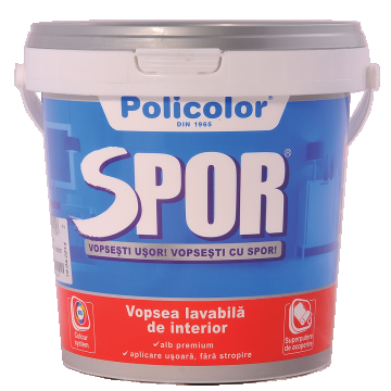 Vopsea lavabila interior Spor, alb, 1 l