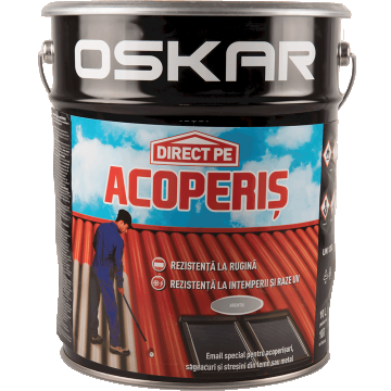 Vopsea Oskar Direct pe acoperis, argintiu, exterior, 10 l