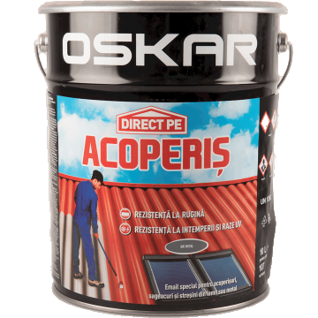 Vopsea Oskar Direct pe acoperis, gri metalic, exterior, 10 l