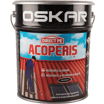 Vopsea Oskar Direct pe acoperis, maro ciocolatiu, exterior, 10 l