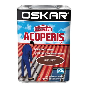 Vopsea Oskar Direct pe acoperis, maro roscat, exterior, 0.75 l