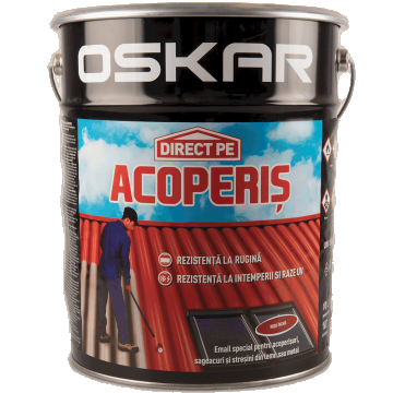 Vopsea Oskar Direct pe acoperis, rosu inchis, exterior, 10 l