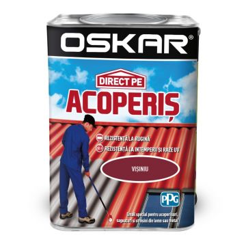 Vopsea Oskar Direct pe Acoperis, visiniu, exterior, 0.75 l