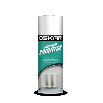Vopsea spray direct pe radiator Oskar, alb, lucios, interior, 400 ml