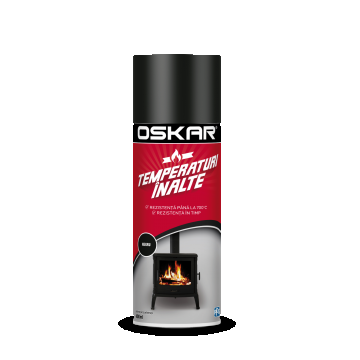 Vopsea spray temperaturi inalte Oskar, negru, mat, interior/exterior, 400 ml