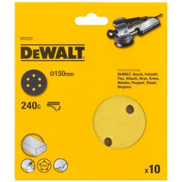 Foi abrazive Velcro Dewalt DT3127 150mm 240Gr 10 buc