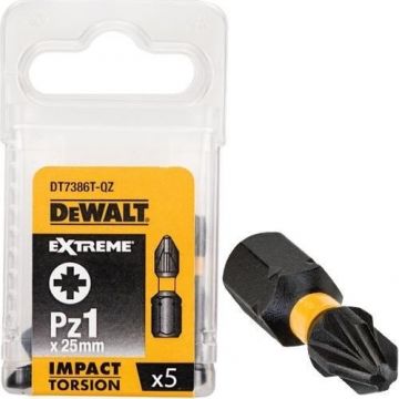 Set 5 capete de torsiune PZ1 25mm DeWalt - DT7386T