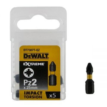 Set 5 capete de torsiune PZ2 25mm DeWalt - DT7387T