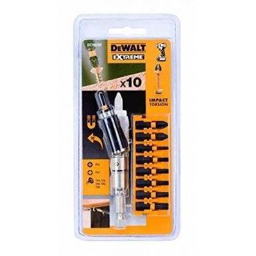 Set insurubare 10 accesorii de impact cu cap pivotant DeWalt - DT70578T