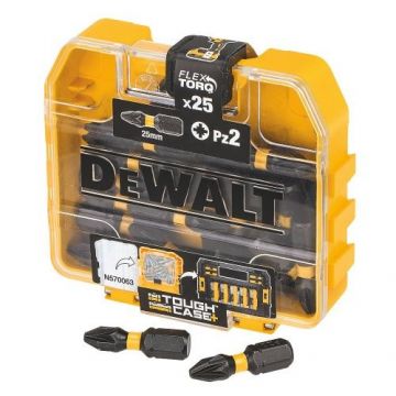 Set Tic Tac 25x PZ2 25mm de impact Flextorq DeWalt - DT70556T