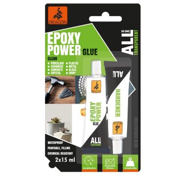 Adeziv epoxidic Dragon Epoxy Power All in one, 2 x 15 ml