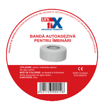 Banda autoadeziva pentru rosturi la placile de gips-carton, 45 ml/rola