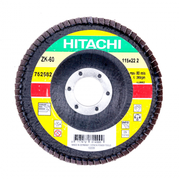 Disc lamelar, pentru inox / metale, Hikoki Proline 752582, 115 mm, granulatie 60