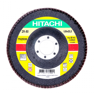 Disc lamelar, pentru inox / metale, Hikoki Proline 752588, 125 mm, granulatie 80