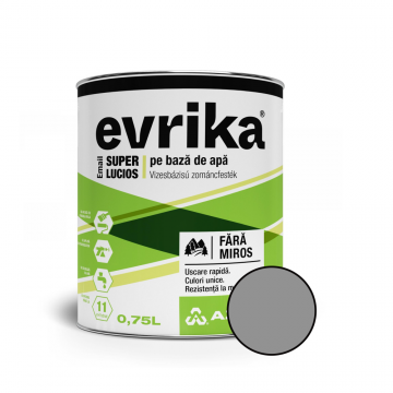 Email acrilic Evrika S8528, pentru lemn interior/exterior, baza de apa, gri, 0.75 L