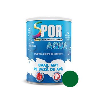 Email mat Spor Aqua, pentru lemn/metal, interior/exterior, pe baza de apa, verde, 0.7 l