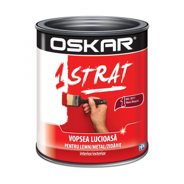 Email Oskar 1 strat, interior/exterior, RAL 3011 maro roscat, 0.75 l