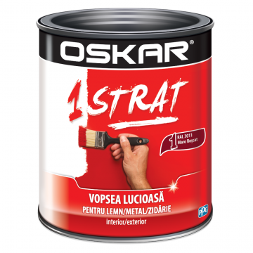 Email Oskar 1 strat, interior/exterior, RAL 3011 maro roscat, 2.5 l