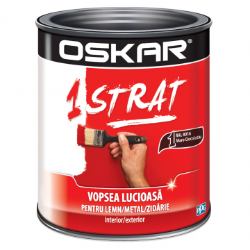 Email Oskar 1 strat, interior/exterior, RAL 8016 maro ciocolatiu, 0.75 l