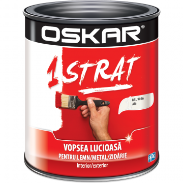 Email Oskar 1 strat, interior/exterior, RAL 9016 alb, 0.75 l