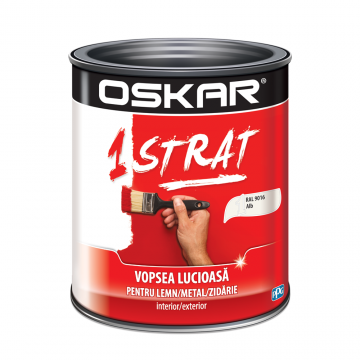 Email Oskar 1 strat, interior/exterior, RAL 9016 alb, 2.5 l
