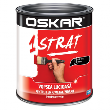 Email Oskar 1 strat, interior/exterior, RAL 9017 negru, 2.5 l