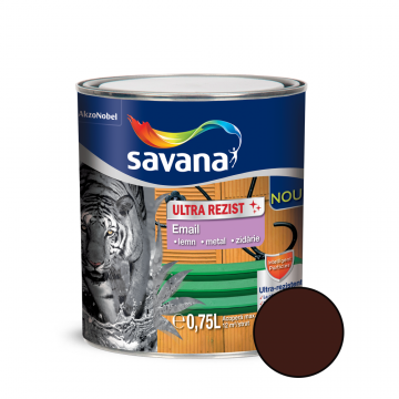 Email Savana ultra rezist pentru metal/lemn/zidarie, interior/exterior, brun, 0,75 l