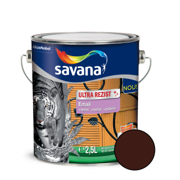 Email Savana ultra rezist pentru metal/lemn/zidarie, interior/exterior, brun,2,5 l