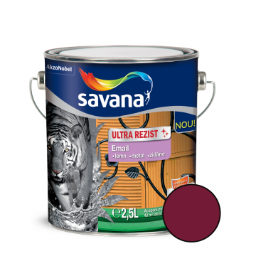 Email Savana ultra rezist pentru metal/lemn/zidarie, interior/exterior, grena,2,5 l