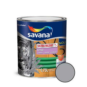 Email Savana ultra rezist pentru metal/lemn/zidarie, interior/exterior,  gri, 0,75 l