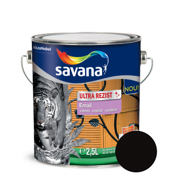 Email Savana ultra rezist pentru metal/lemn/zidarie, interior/exterior, negru, 2,5 l