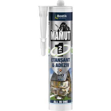 Etansant si adeziv universal Mamut 2 in 1, negru, 290 ml