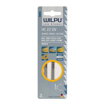 Set 2 panze Wilpu, HCS / CV pentru lemn, 100 x 6,5 x 1,45 mm