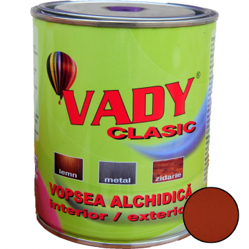Vopsea alchidica Vady clasic, pentru lemn/metal/zidarie, interior/exterior, maro, 0,6 l