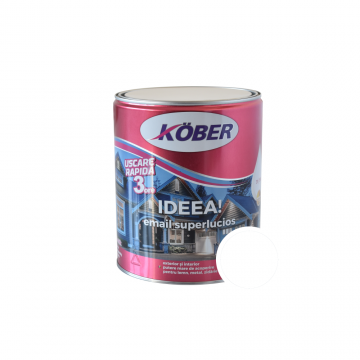 Vopsea email Kober Ideea pentru lemn/metal/sticla, interior/exterior, alb polar, 4 l