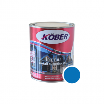 Vopsea email Kober Ideea pentru lemn/metal/sticla, interior/exterior, albastru, 0,75 l