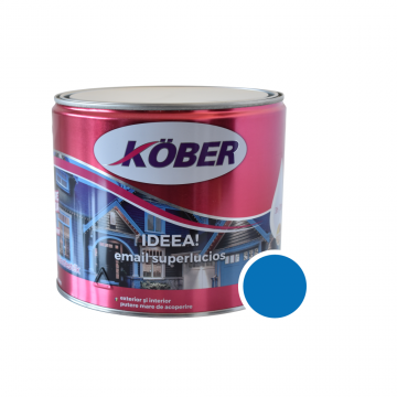 Vopsea email Kober Ideea pentru lemn/metal/sticla, interior/exterior, albastru, 2,5 l