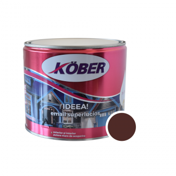 Vopsea email Kober Ideea pentru lemn/metal/sticla, interior/exterior, brun, 2,5 l